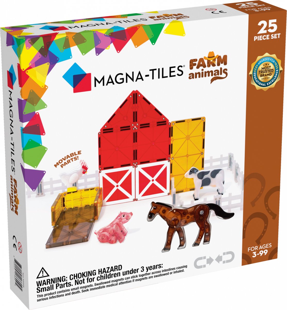 Magna-Fliesen | Bauernhoftiere 25-teiliges Set