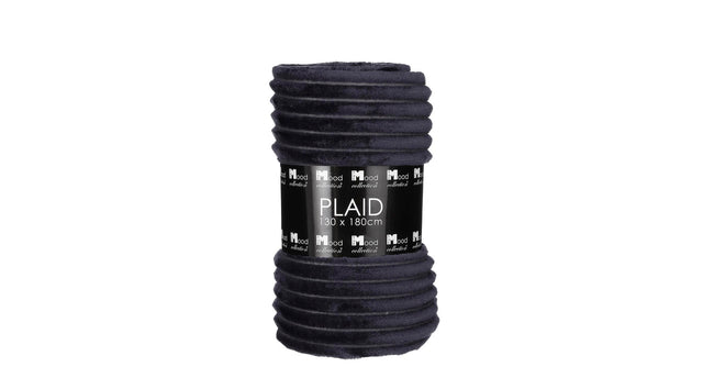 Lorens fleece plaid d.blauw - l180xb130cm