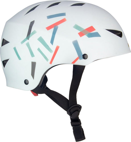 Nijdam skate helm - high topper - wit zwart - l