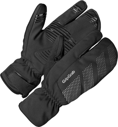 Gripgrab – Ride windproof strict winter lobster Fahrradhandschuhe winddicht thermo – schwarz – Unisex – Größe XXL