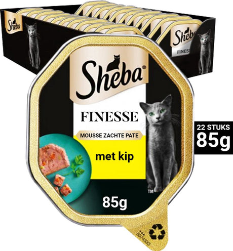 Sheba Katzenfutter – Finesse-Mousse – Huhn – Dosen 22 x 85 g