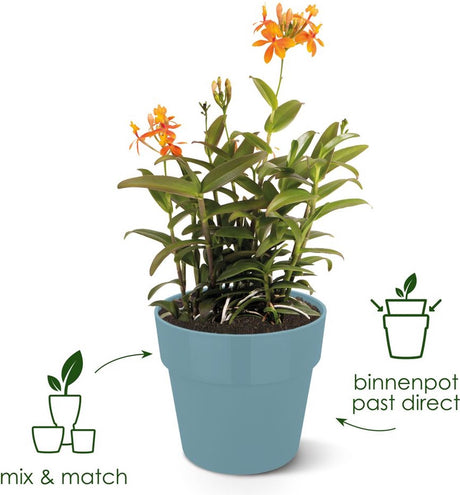 Elho b.for original rond 25 - bloempot voor binnen - 100% gerecycled plastic - ø 24.7 x h 23.2 cm - wit