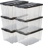 Iris handybox opbergbox - 45l - kunststof - transparant zwart - set van 6