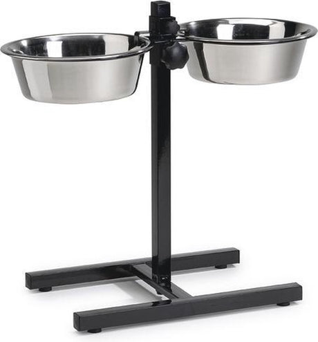 Beeztees standaard - dinerset hond - zwart - 25 cm