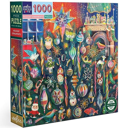 Eeboo Puzzle Weihnachtsschmuck 1000 Teile Weihnachtspuzzle.