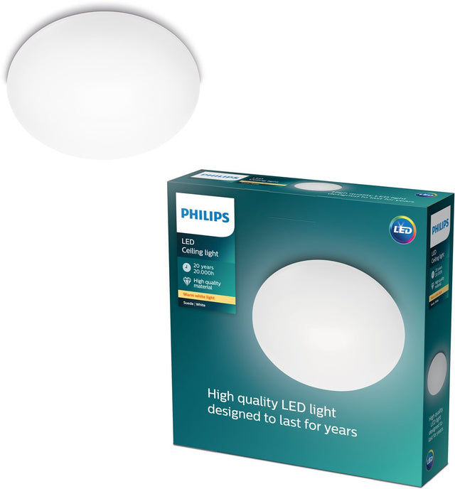 Philips led philips suede plafonnière - warmwit licht - 28cm