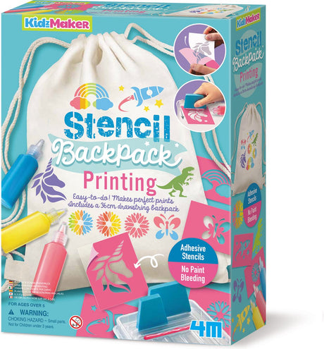 4 m Basteln – Pimpen Sie Ihren Rucksack mit Schablonen und Vorlagen – Hobby-Paket – Kidzmaker-Kunstset – 5 Jahre