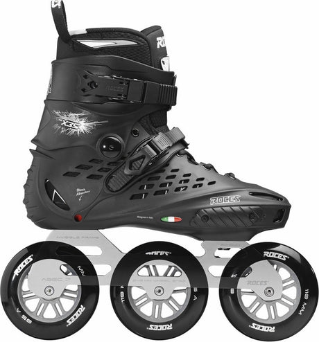 Roces - x35 tif 3x110 - skeelers - heren - zwart zilver - high-speed 3-wiel setup stabiliteit - maat 41