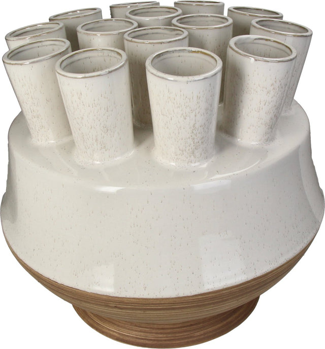 Hd collection vaas stoneware wit 36.5x36.5x33cm