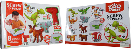 Schmidt 3D-Schraubenpuzzle mit 8 Wildtieren