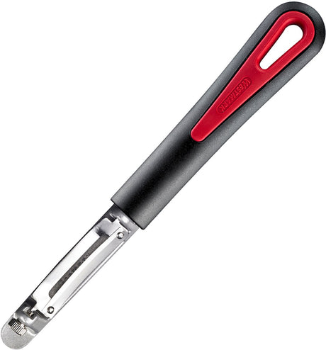 Westmark Sparschäler, Apfel- und Kartoffelschäler, Pomfix galant, Edelstahlklinge, Farbe: Schwarz Rot, 29452270