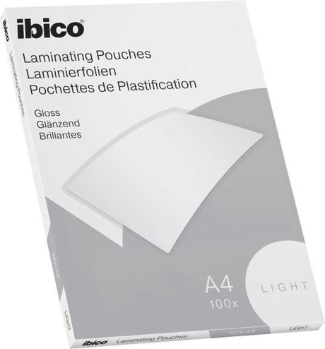 Ibico Basics A4 Laminierfolien, glänzend – 80 Mikron – 100 Stück – kristallklar