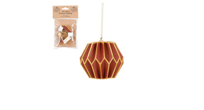 Ornament honingraat rood - h10xd12cm