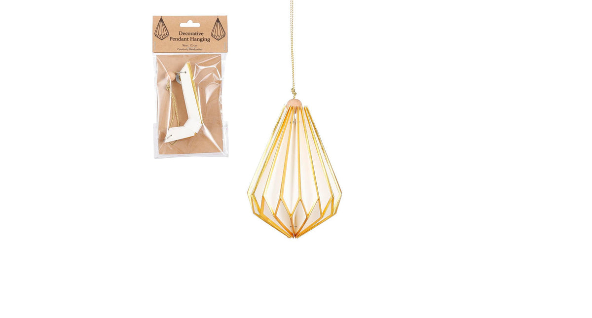 Ornament druppel wit - h13,5xd12cm
