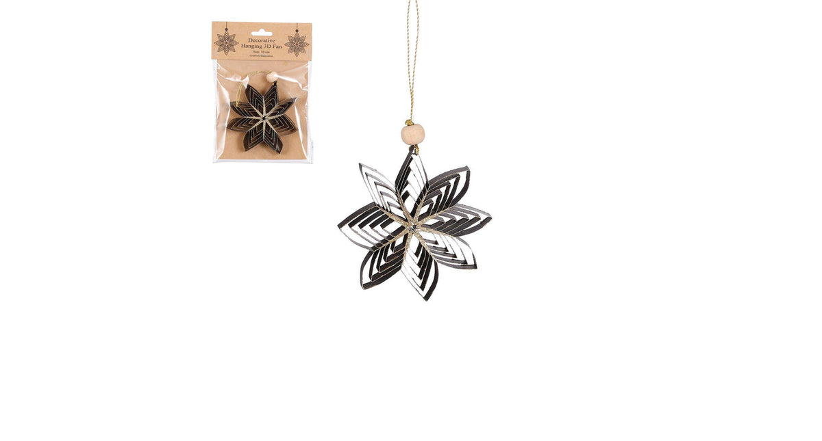 Ornament ster zwart - h1,5xd10cm