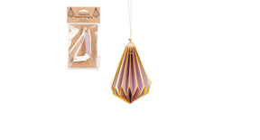 Ornament druppel paars - h13,5xd12cm