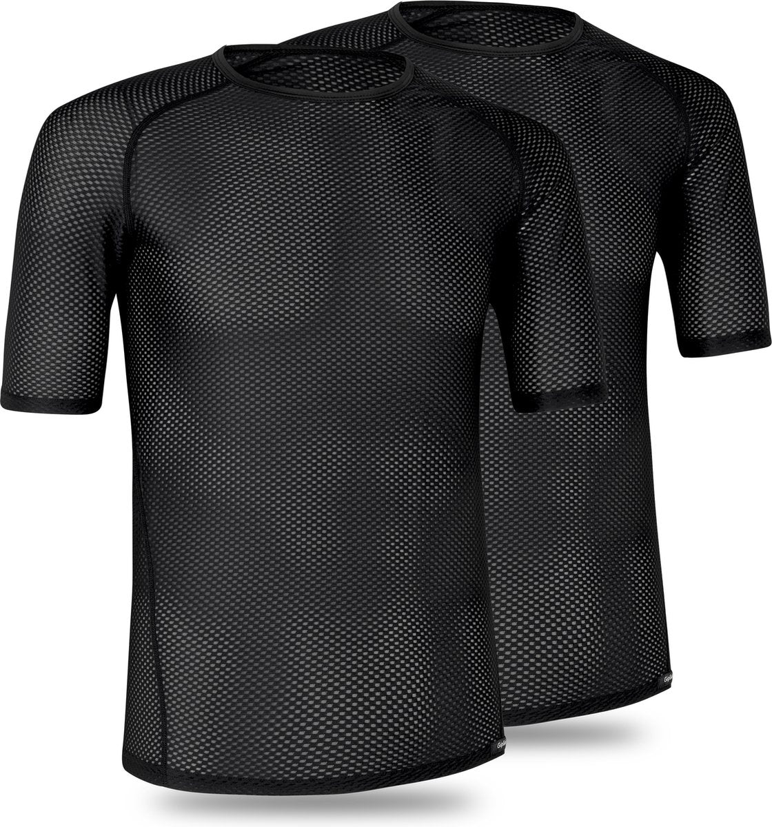 Gripgrab – ultraleichtes Mesh-2er-Pack kurzärmliges Baselayer-Sommer-Fahrrad-Unterhemd aus Polygiene-Sweatshirt – Schwarz – Herren – Größe L
