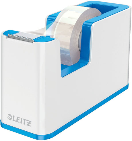 Leitz Wow Klebebandhalter – inklusive 1 Rolle Klebeband – blau weiß
