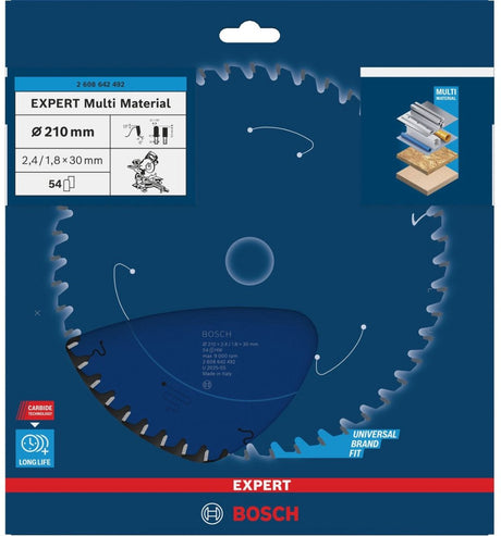 Bosch - Kreissägeblatt-Experte für Multimaterial 210 x 30 x 2,4 mm, 54