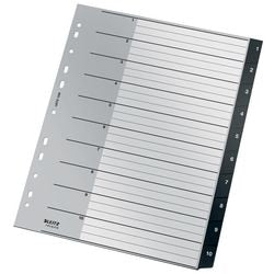 Numerische Tabs Leitz Recycle 1208 grau PP (Polypropylen)