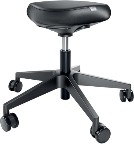 Leitz Ergo-Sitzhocker mit Rollen und Komfortsitz – ergonomischer Sattelhocker – höhenverstellbar – schwarz