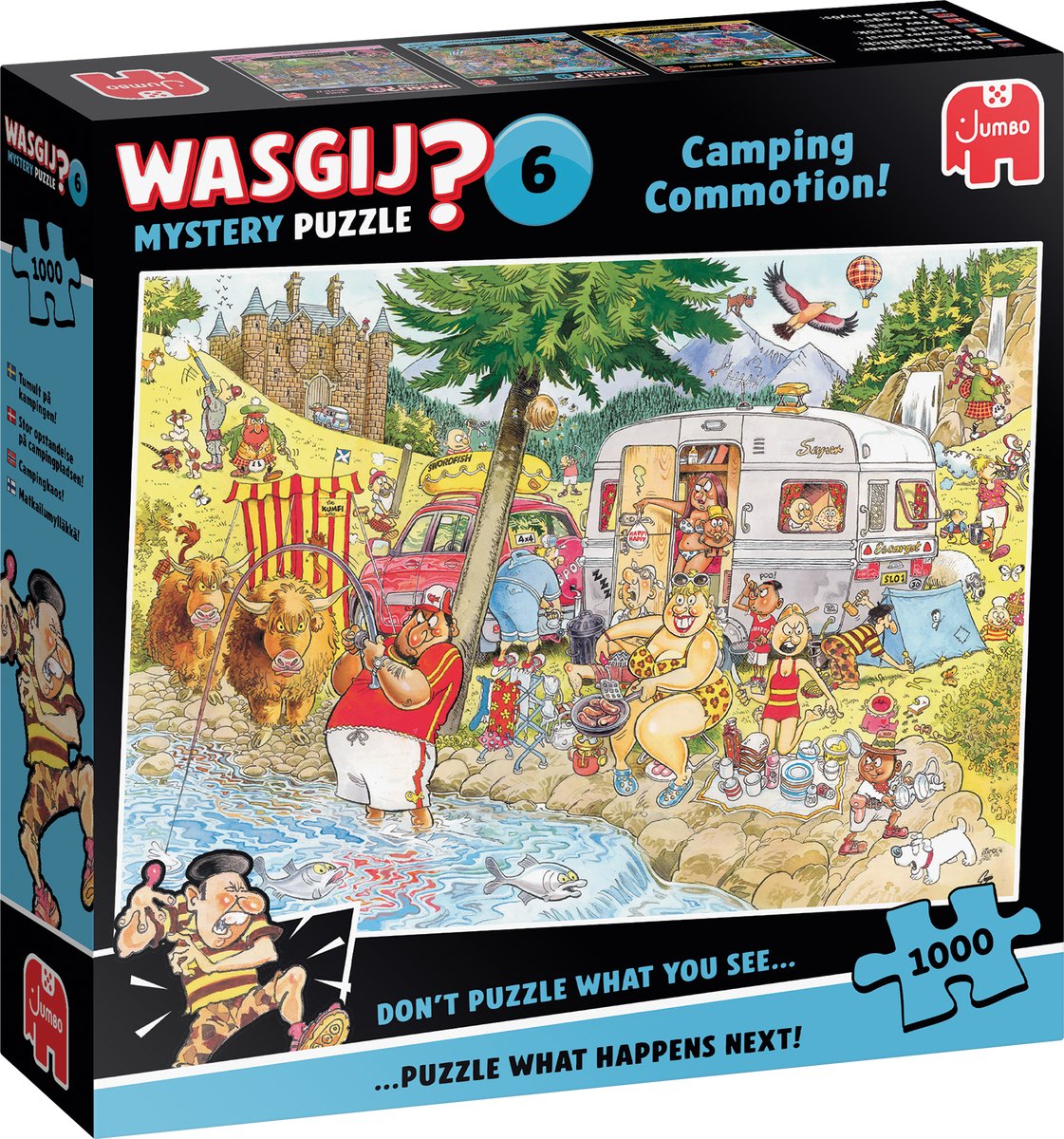 Jumbo wasgij mystery 6 - camping commotion! - puzzel van 1000 stukjes