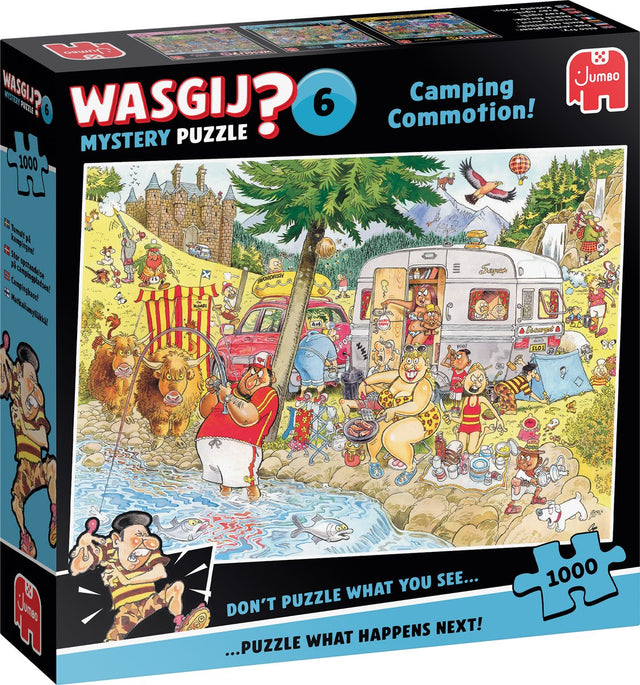 Jumbo wasgij mystery 6 - camping commotion! - puzzel van 1000 stukjes