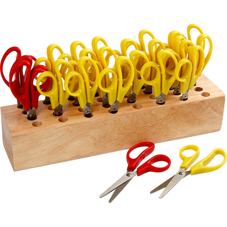 Runde Kinderschere mit Scherenblock, 24st.