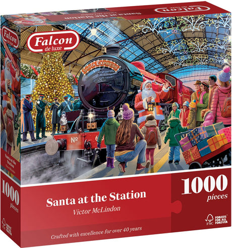 Falcon - santa at the station - 1000 stukjes puzzel - legpuzzel - kerst