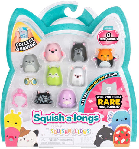 Jazwares Squishmallows – Squish-A-Longs-Spielzeugfiguren Stil 3 – 8 Stück.