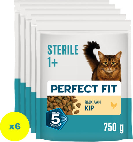 Perfect Fit Katzenfutter – steriler Erwachsener – Huhn – 6 x 750 g
