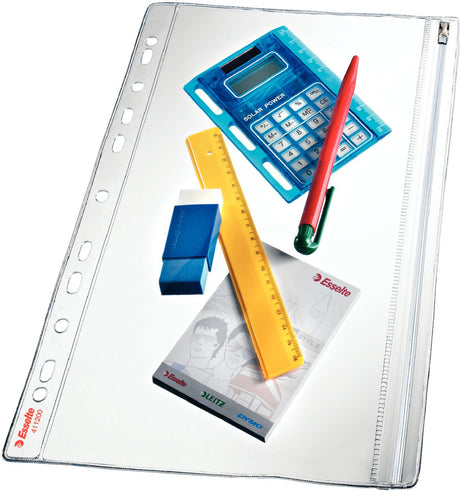 Esselte mehrfach perforierte PVC-A4-Kunststoffhülle, 5 Einheiten, transparent