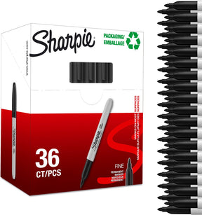 Sharpie Permanentmarker – feine Spitze – schwarze Tinte – 36 Stück