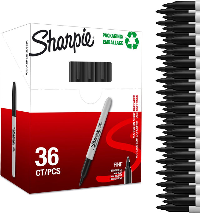 Sharpie Permanentmarker – feine Spitze – schwarze Tinte – 36 Stück