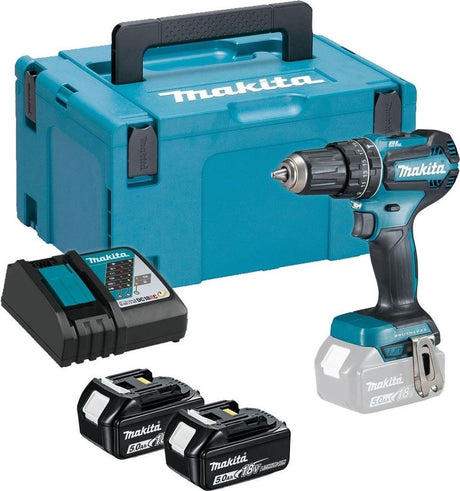Makita dhp485rtj - Bohrhammer Treiber - Schnurlos - 2 Geschwindigkeiten - Bohrfutterschlüssel 13 mm - 50 Nm