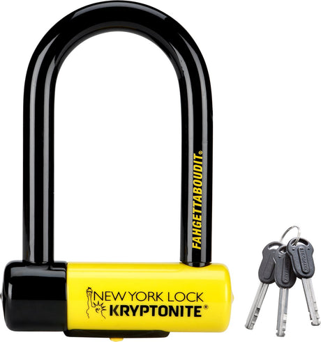 Kryptonite New York Fahgettaboudit Mini U-Lock S Cooter – Art-4 – Motorrad, Roller, Elektrofahrräder – 215,3 x 8,3 cm – Gelb