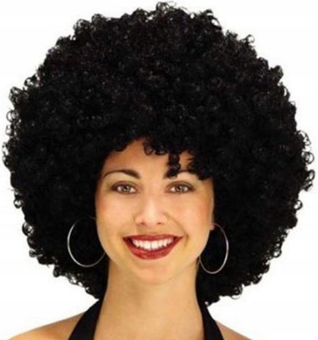 Smiffys smiffy's afro pruik - zwart - krullen - volwassenen - carnaval - seventies