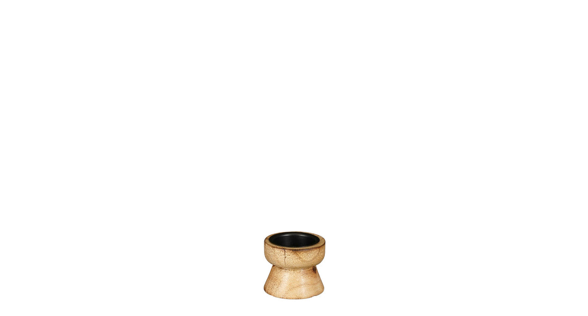 Woody candleholder brown fsc 100% - h5xd6cm