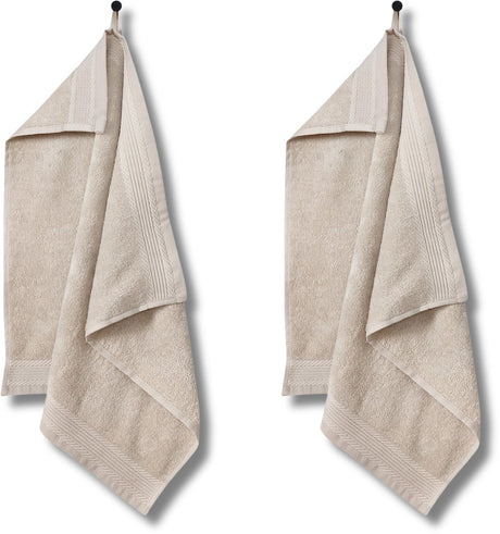 Hush. living hush living - handdoeken - set van 2 - 100% katoen - 50x50cm - zacht absorberend - voor dagelijks gebruik - thee en keukendoek - zand