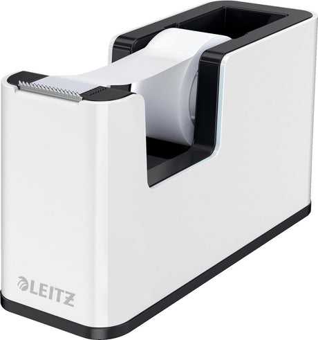 Leitz Wow Klebebandhalter – inklusive 1 Rolle Klebeband – Schwarz und Weiß