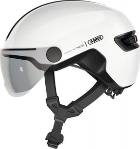 Abus Fahrradhelm Hud-Y Ace Shiny White S - 51-55 cm - Weiß - Geeignet für den Einsatz an Elektrofahrrädern - Stadtfahrrädern - 400 g