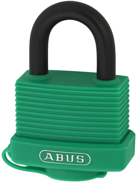 Abus Vorhängeschloss – 49 mm – Messing-Edelstahlbügel – Kunststoffmantel (im Blister verpackt)