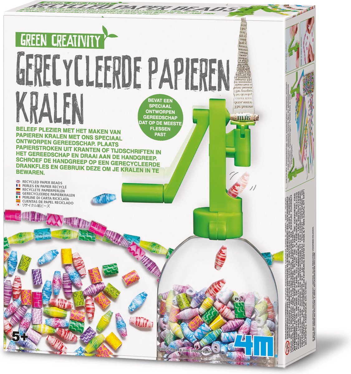 4m Basteln - Papierperlenketten selbst herstellen - Hobbypaket - Grüne Kreativität - 5+