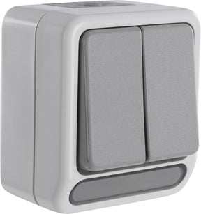 Schneider electric merten aquastar schakelaar - spatwaterdicht - opbouw - serieschakelaar - ip44 - grijs