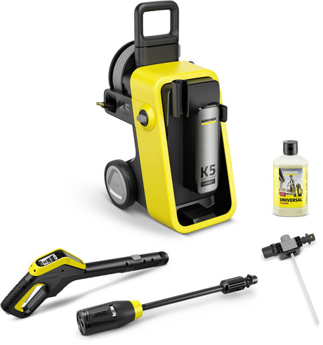 Kärcher K 5 Comfort Premium Connect Hochdruckreiniger - Schlauchtrommel - 4-in-1-Sprühlanze - 145 bar - 500 l·h - 40 m²·h - App-Anschluss - passend für u.a. Auto - Terrasse - Fahrräder - Motorräder - Gartenmöbel und Bereiche rund um das Haus
