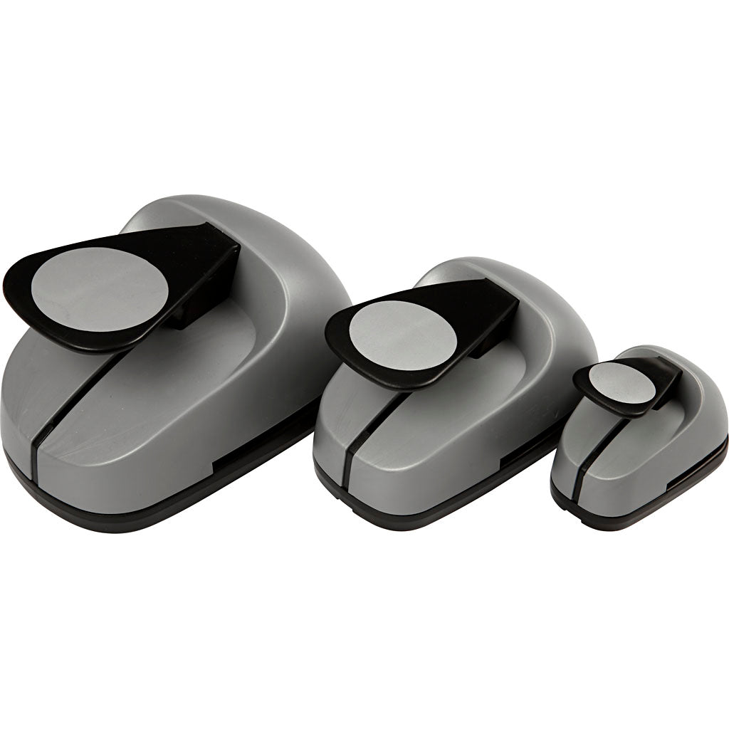Creativ Company Locher-Set, Kreis, Größe 25+49+75 mm, 3 Stück 1 Box