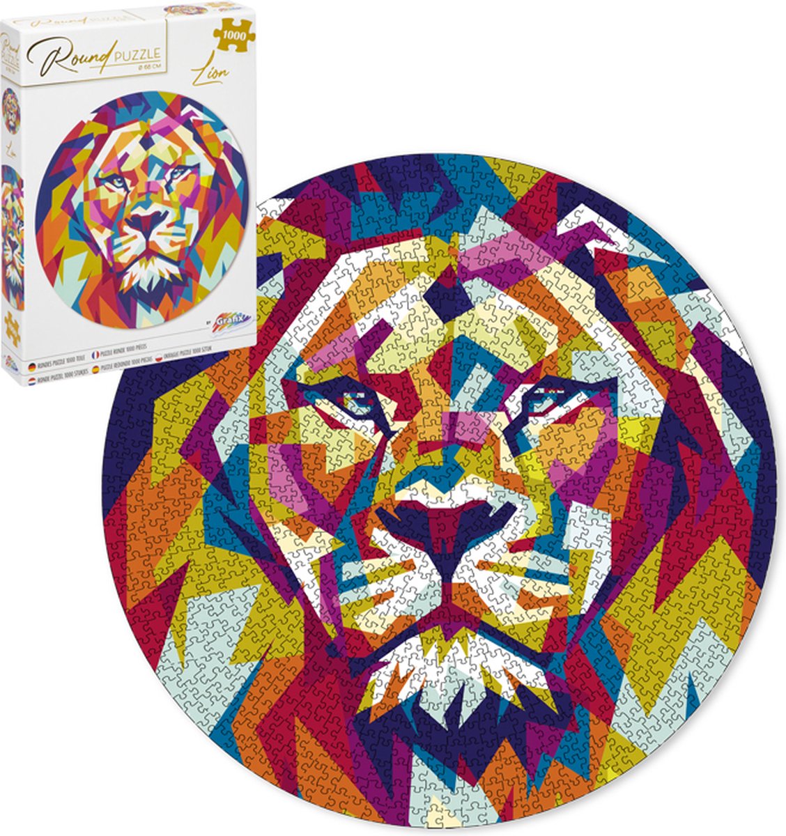 Grafix rundes Puzzle Löwe 1000 Teile ã˜68cm