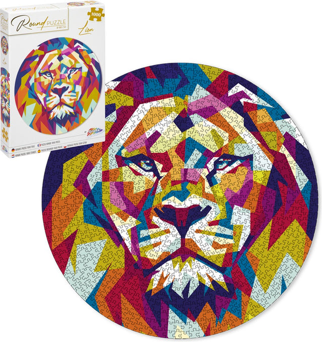 Grafix rundes Puzzle Löwe 1000 Teile ã˜68cm