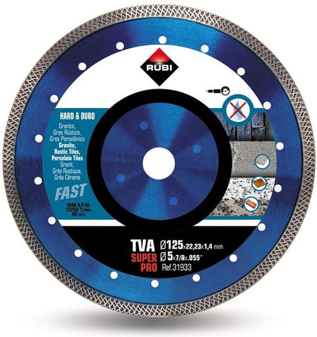 Rubi tva superpro – Diamantscheibe – 125 mm – Turbo-Viper-Kante – für Trockenschnitt