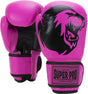 Super pro combat gear talent (kick)bokshandschoenen roze zwart 8oz